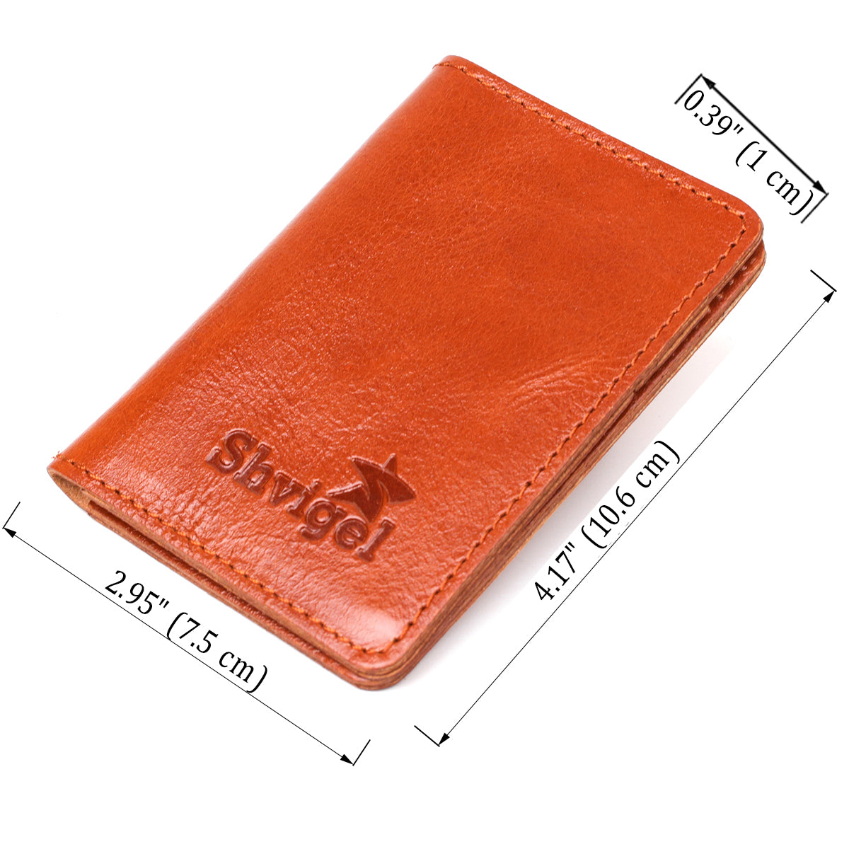 Leather Business Card Holder SHVIGEL 00115 Natural Leather for Business Cards, Ukraine