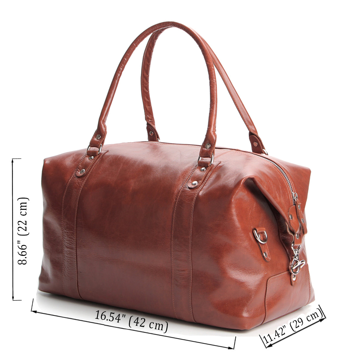 Travel Bag SHVIGEL 00882 in Ruda Color - Handmade from Natural Leather, Ukraine