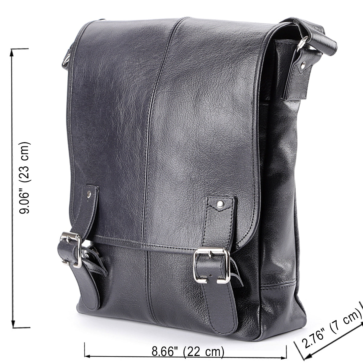 SHVIGEL Leather Bag 00919 Black - Premium Quality Genuine Leather from Ukraine