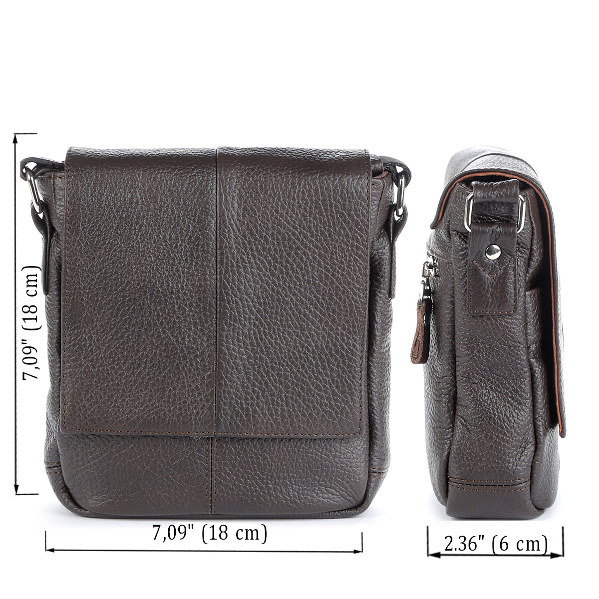 Leather Bag SHVIGEL 00977 Brown - Premium Natural Leather, Made in Ukraine