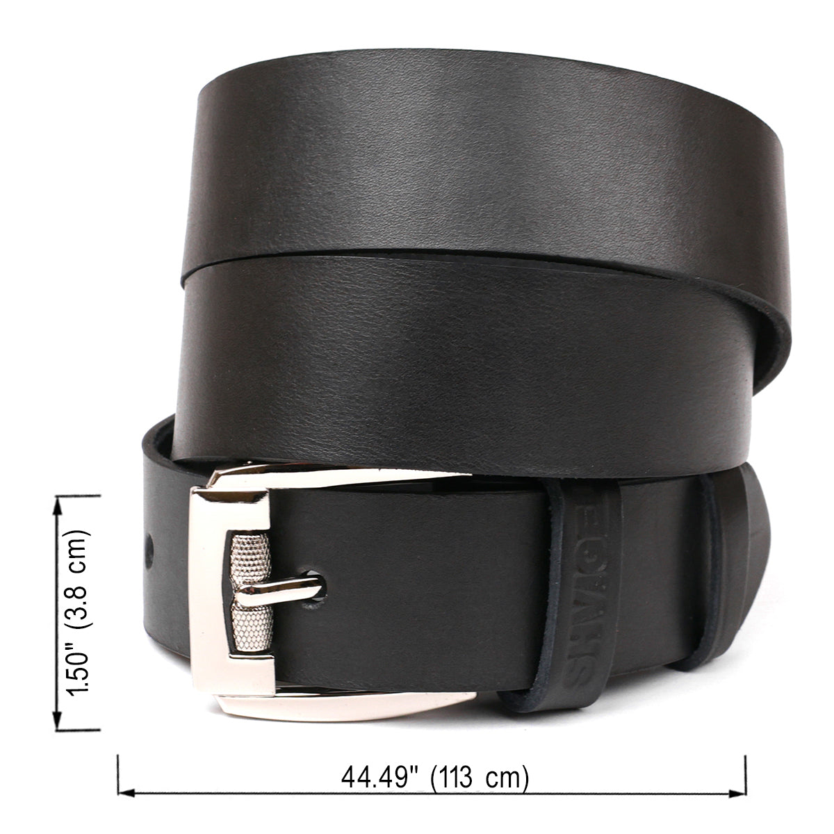 Men's Leather Belt SHVIGEL 10084 Black Genuine Leather Made in Ukraine