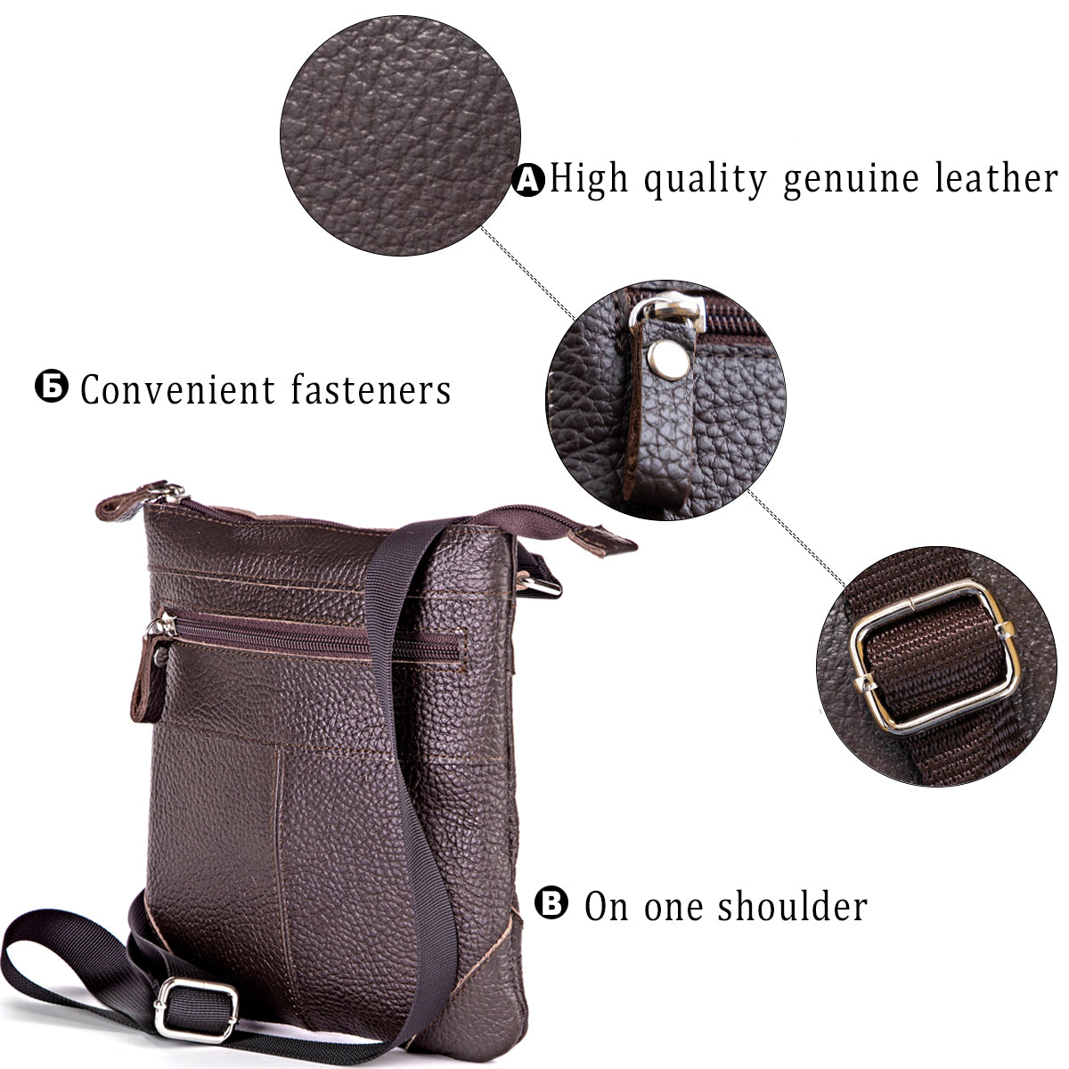 Leather Bag SHVIGEL 11014 Made in Ukraine Brown Natural Leather Classic Design