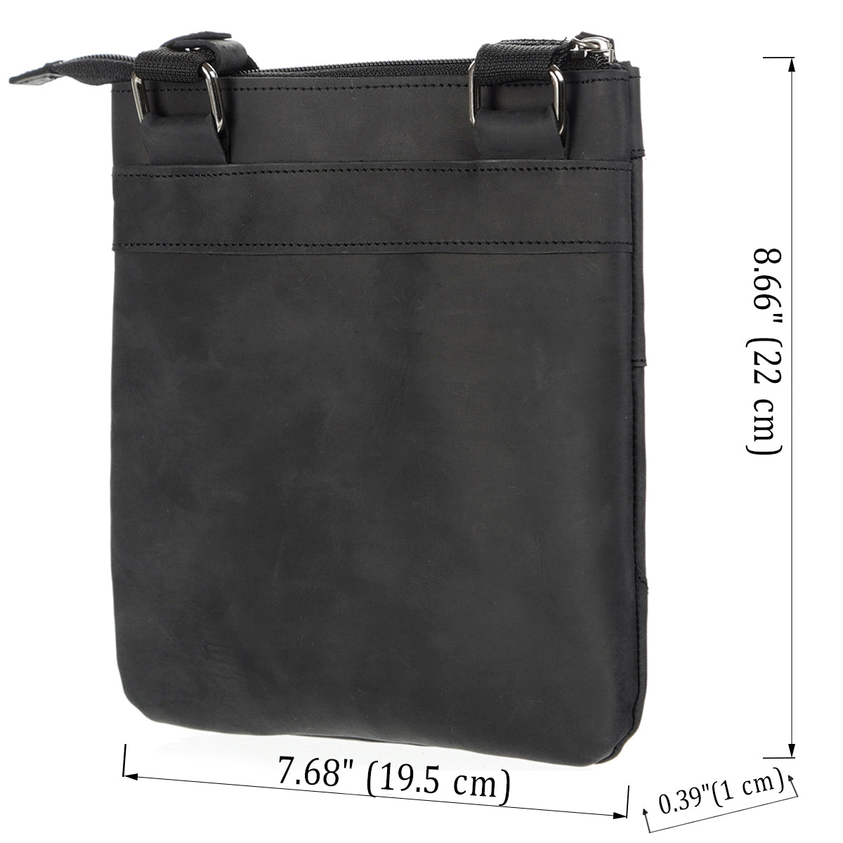 Leather Bag SHVIGEL 11024 Black Genuine Leather Handmade from Ukraine
