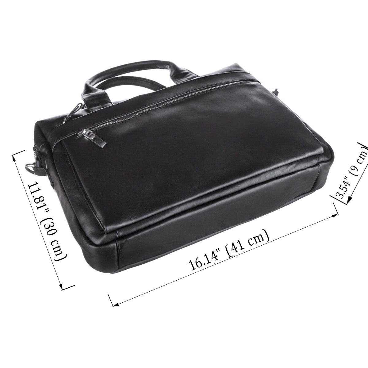 Laptop Bag SHVIGEL 11036 Black Genuine Leather Suitable for Daily Use