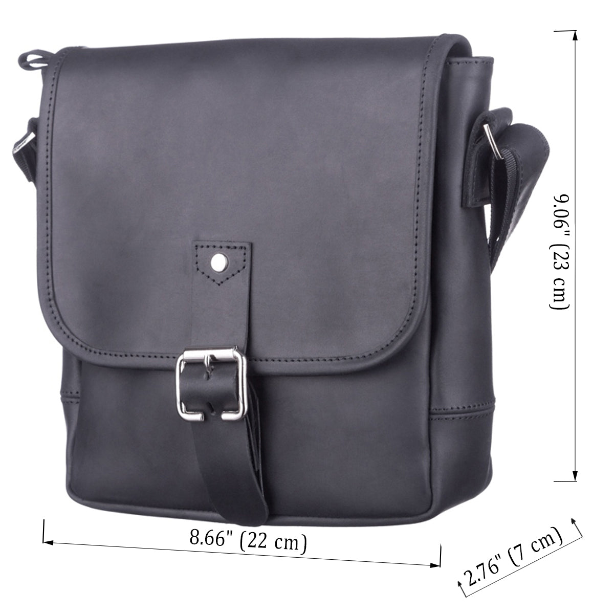 SHVIGEL Leather Bag 11037 Black - Genuine Ukrainian Leather, Stylish Design