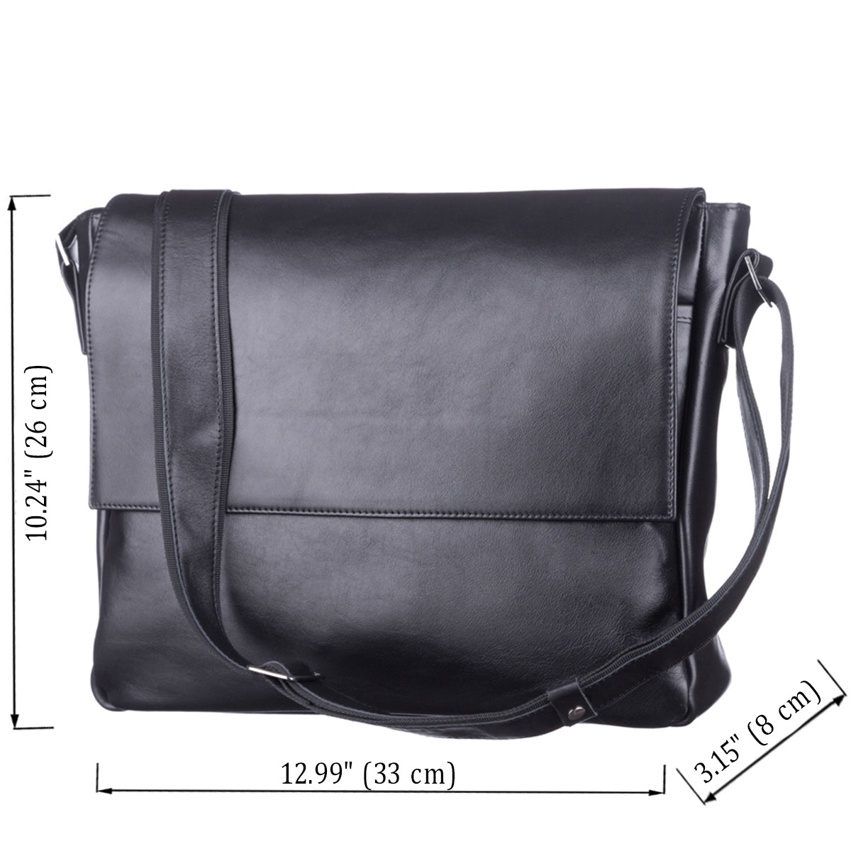 Leather Bag SHVIGEL 11039 Black - Premium Quality Natural Leather from Ukraine