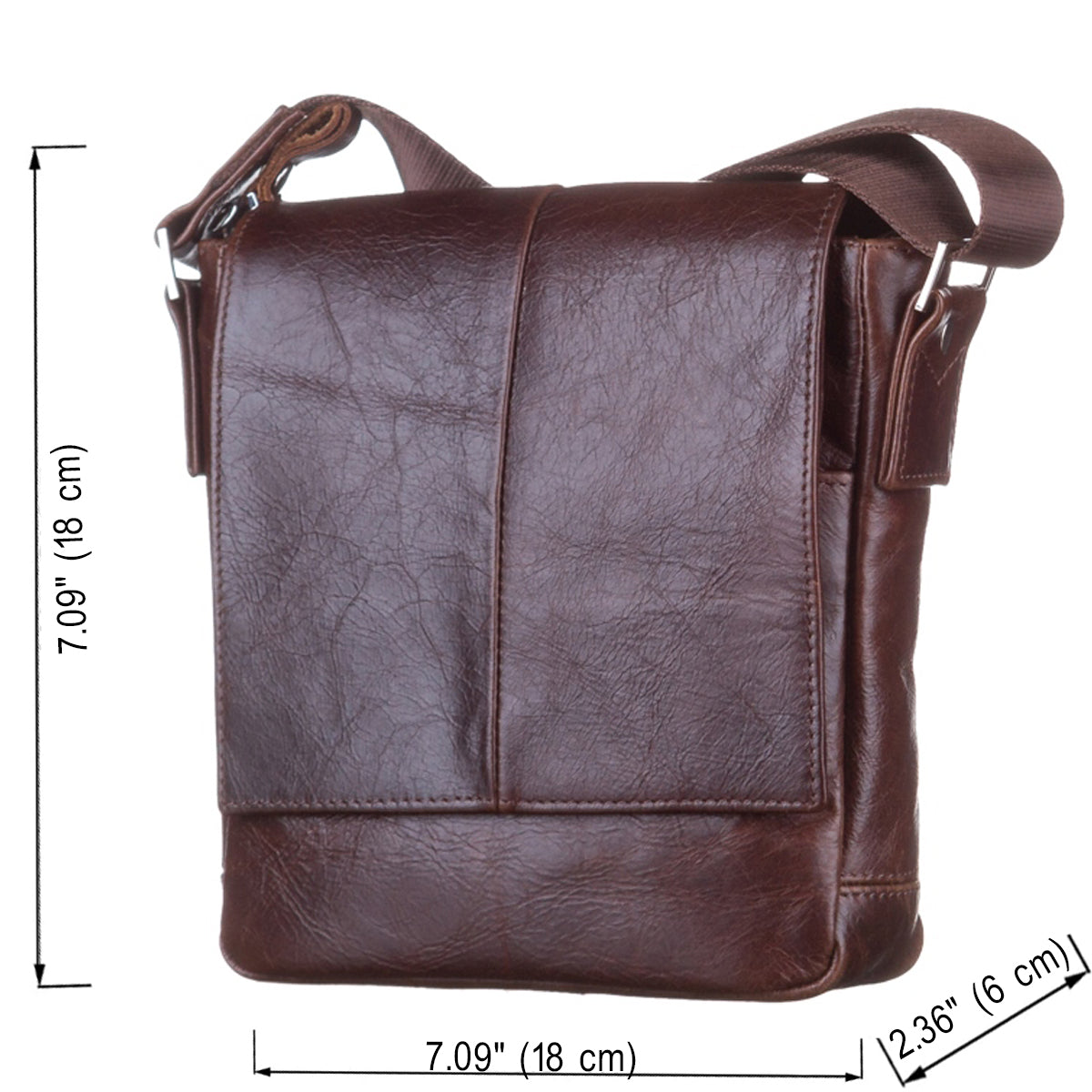 Leather Bag SHVIGEL 11042 Brown Genuine Leather Made in Ukraine