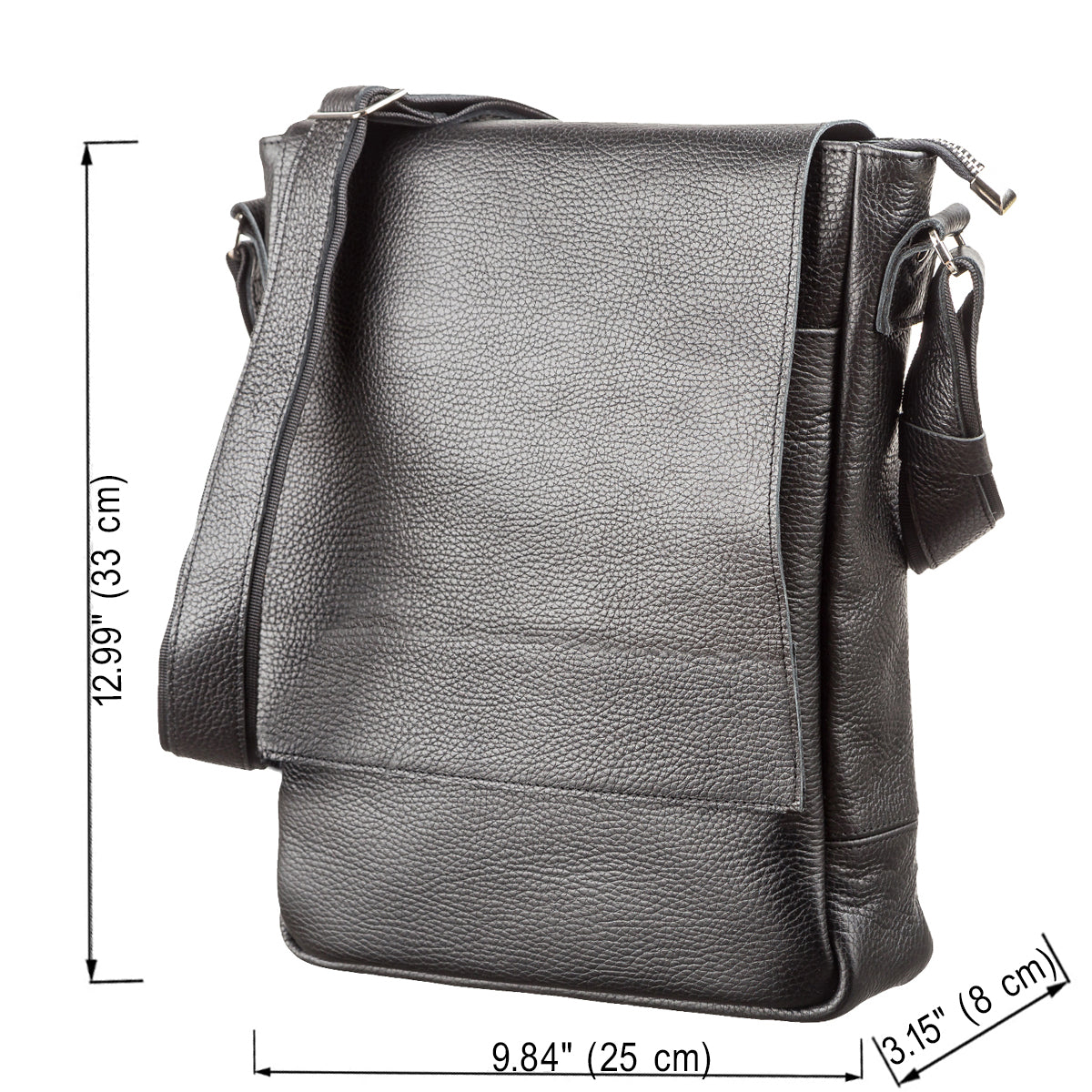 Leather Bag SHVIGEL 11080 Black Made in Ukraine, Genuine Leather Material