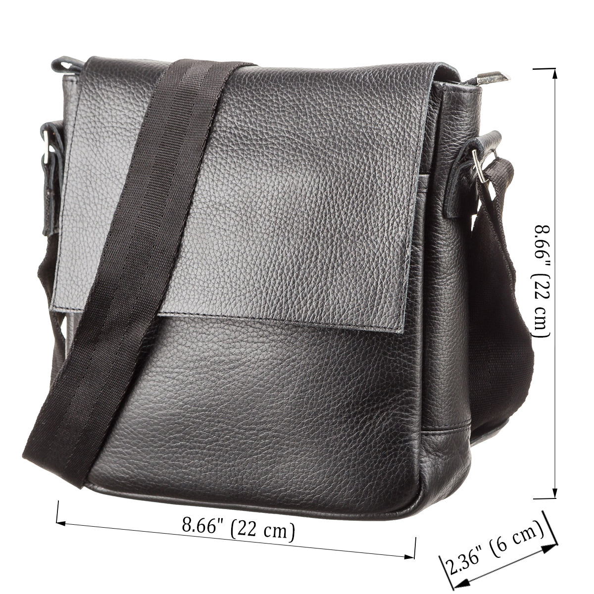 Leather Bag SHVIGEL 11081 Black Genuine Leather Handmade in Ukraine