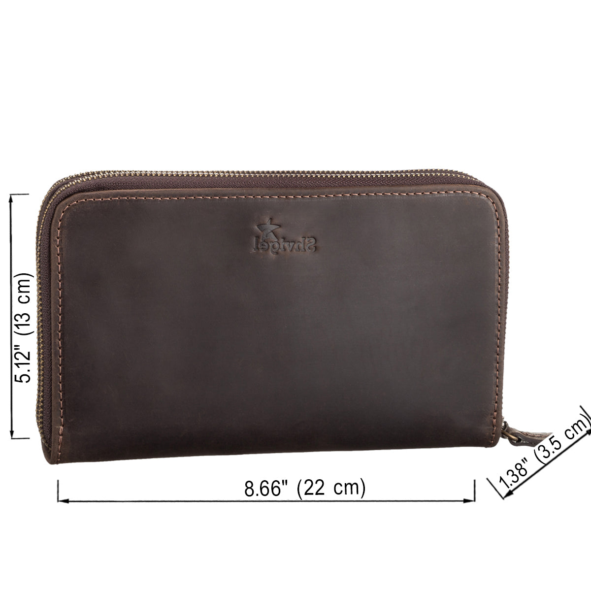 Men's Leather Clutch SHVIGEL 11083 Brown Natural Leather Made in Ukraine
