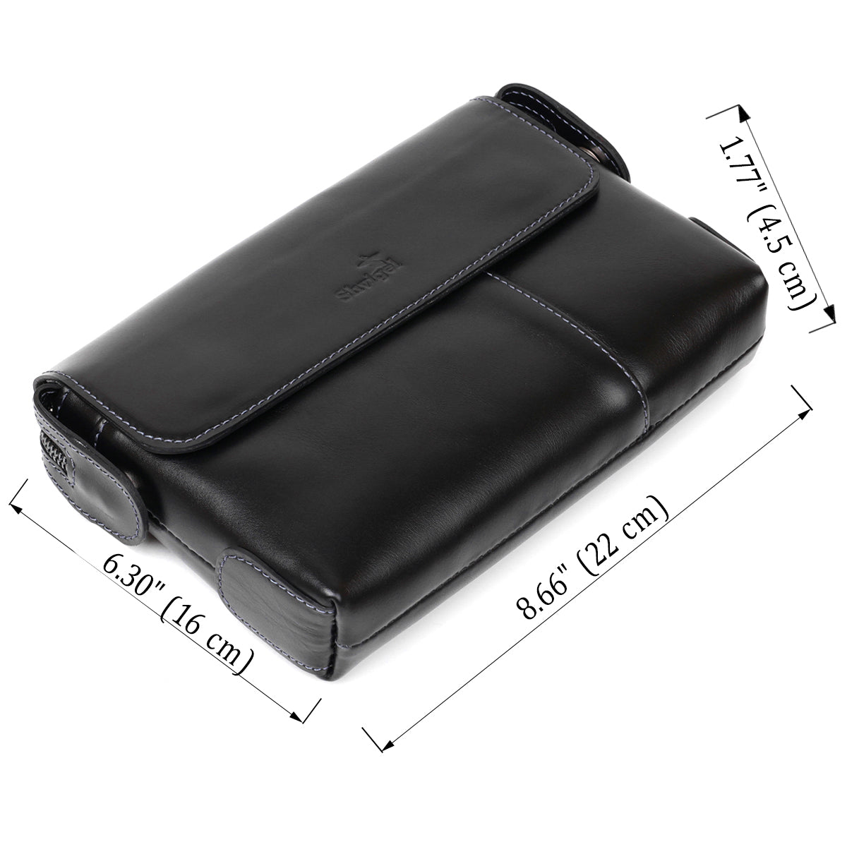 Men's Leather Clutch SHVIGEL 11084 Black Natural Leather Made in Ukraine