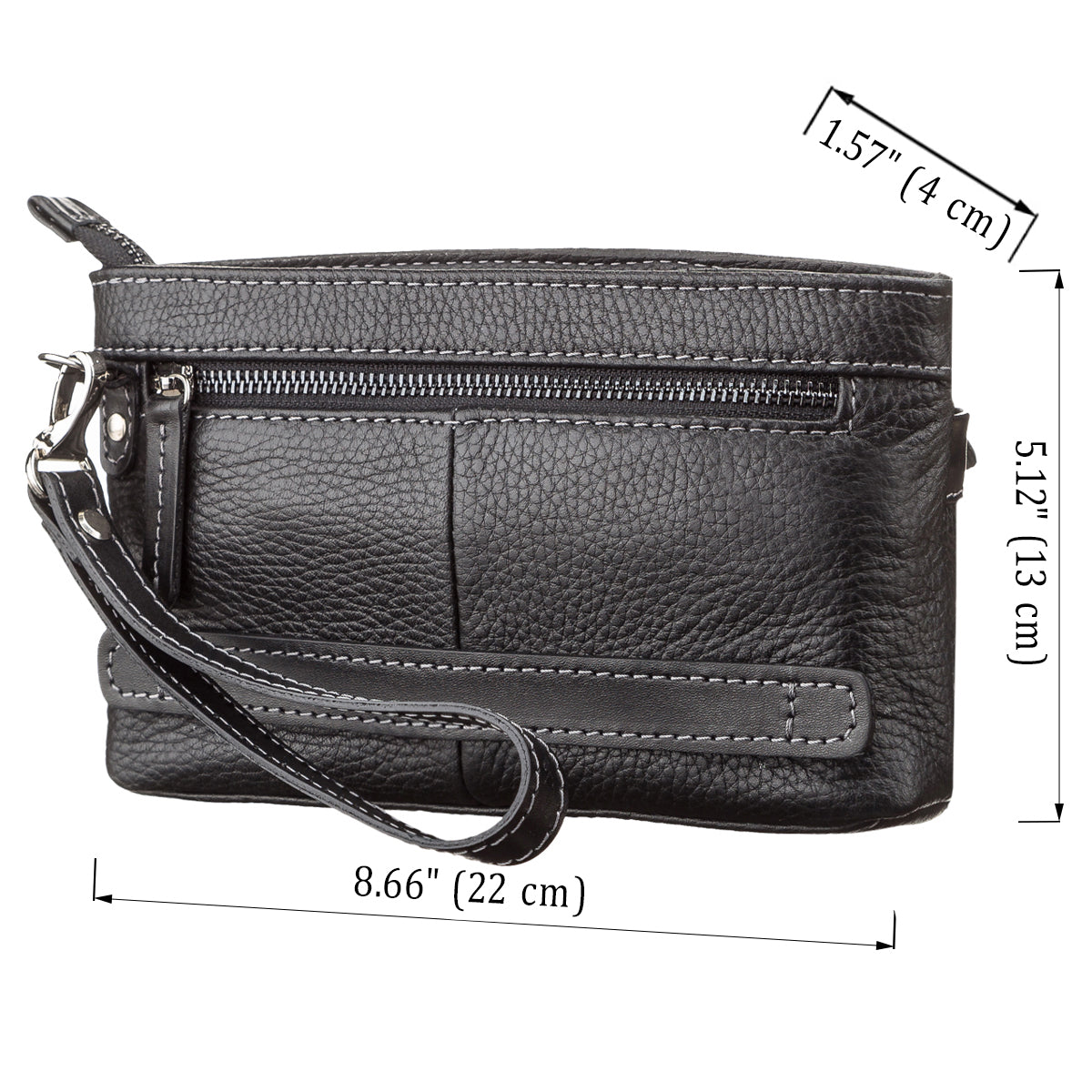 Men's Leather Clutch SHVIGEL 11087 Black Natural Leather Handmade in Ukraine
