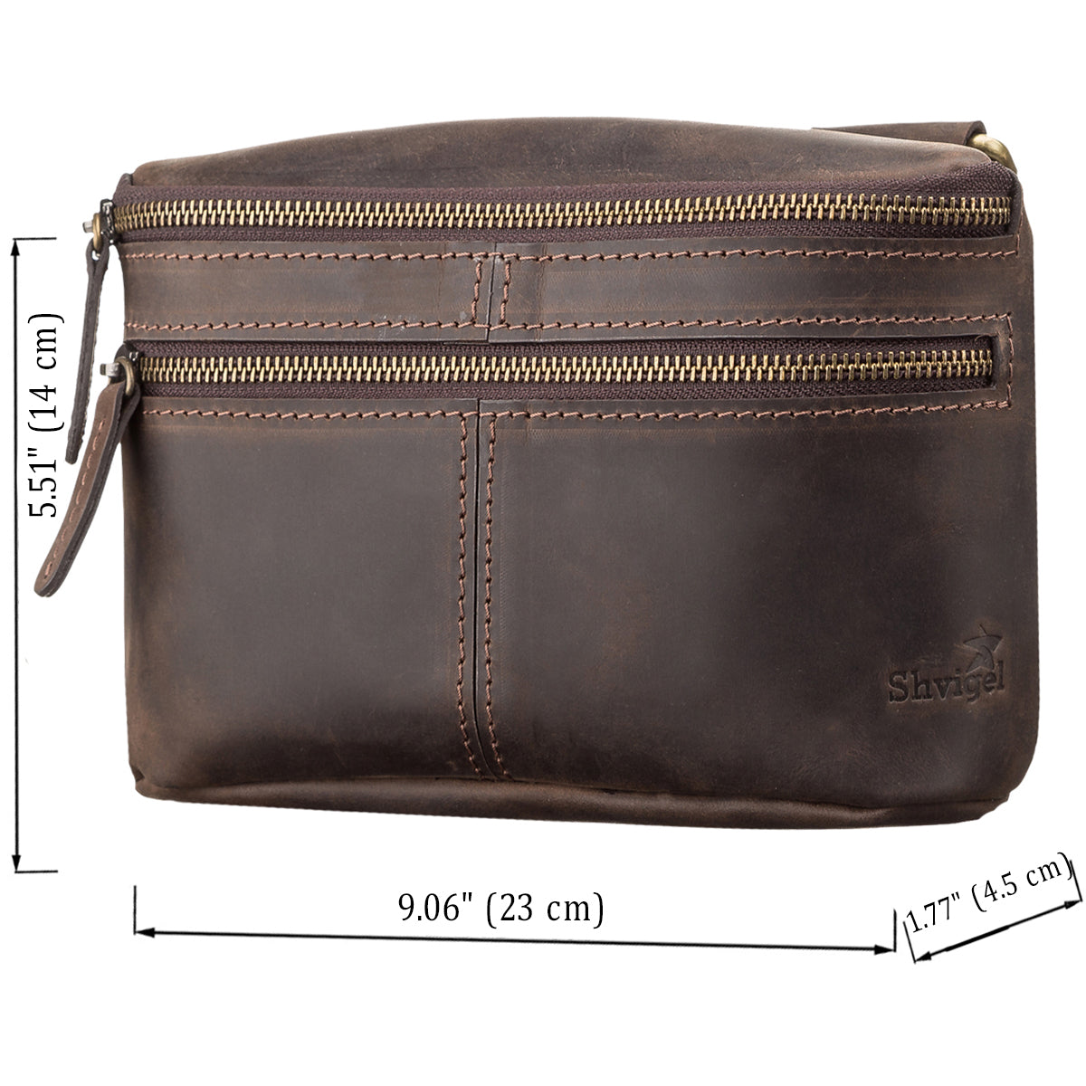 Men's Leather Bag SHVIGEL 11094 Brown Natural Leather High-Quality Craftsmanship