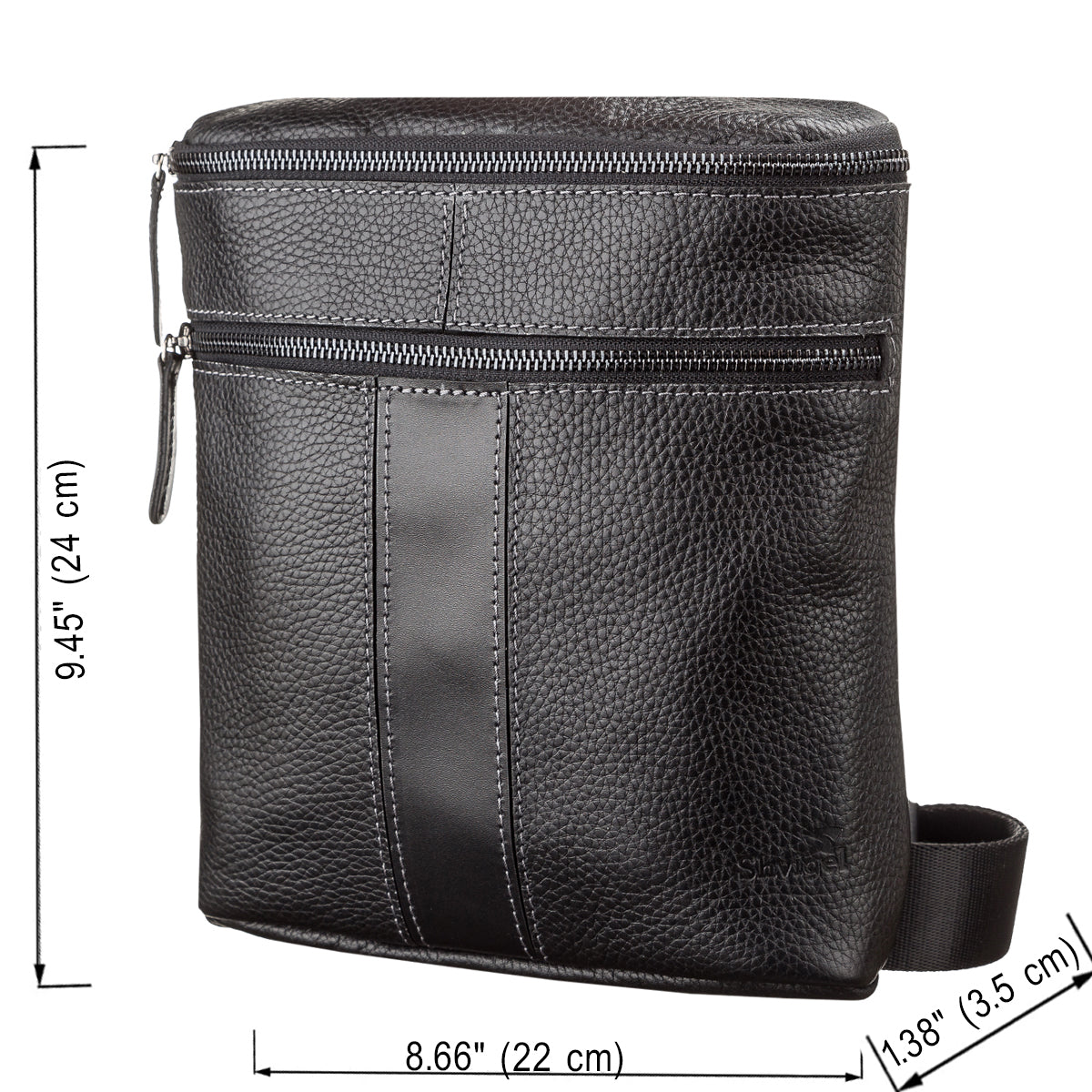 Men's Leather Bag SHVIGEL 11102 Black Genuine Leather Made in Ukraine