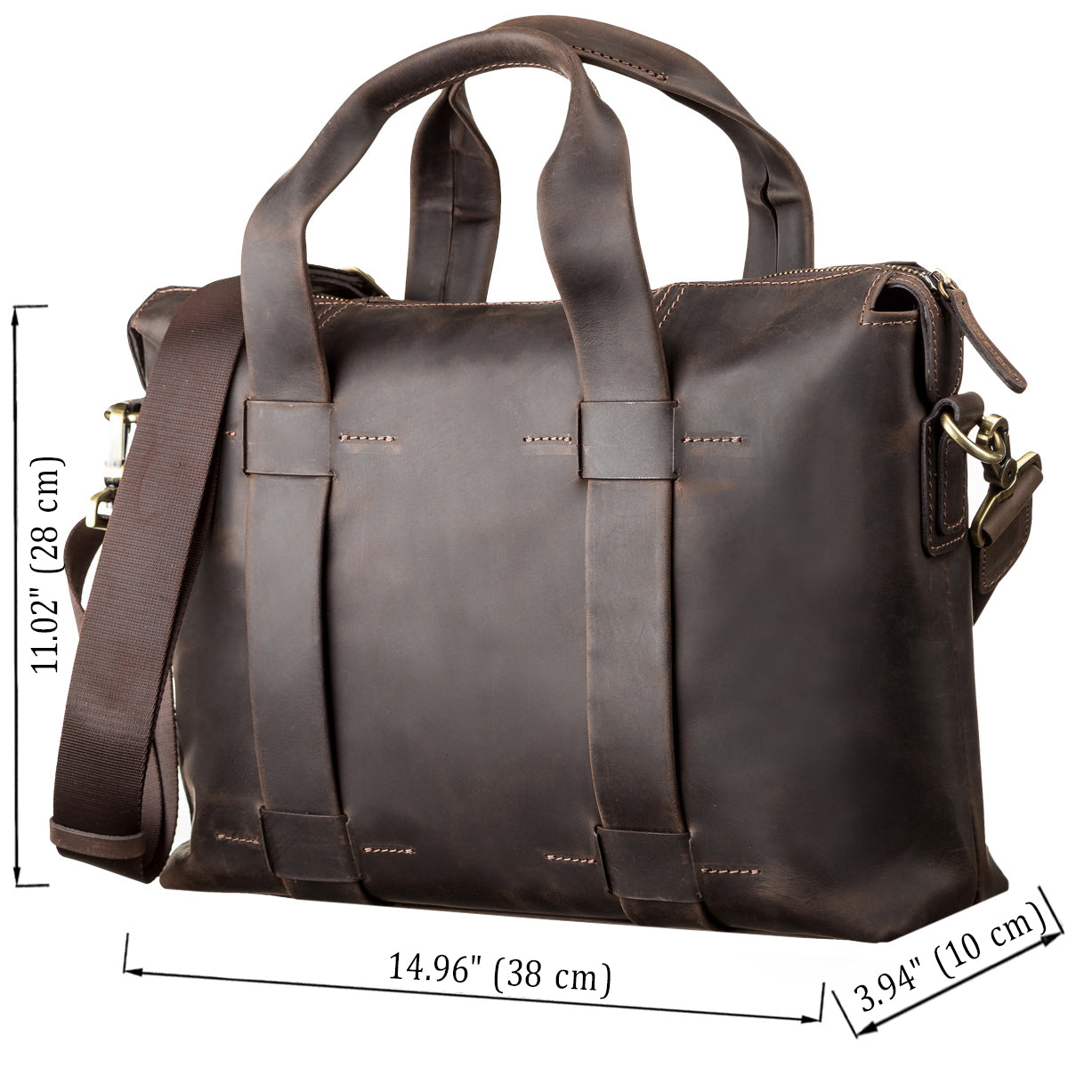 Men's Leather Bag SHVIGEL 11105 Brown Natural Leather Ukraine Crafted Design