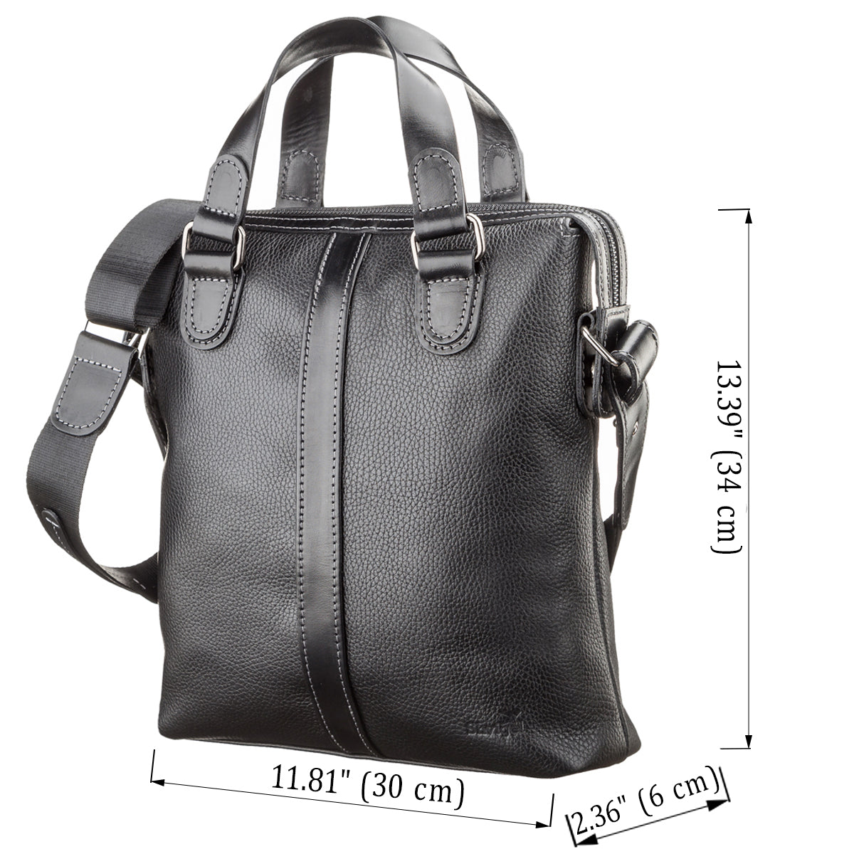 Leather Men's Bag SHVIGEL 11114 Black Natural Leather Stylish Design