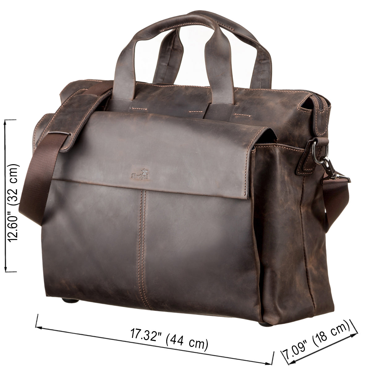 Large Men's Leather Bag SHVIGEL 11119 Brown Stylish Natural Leather Design