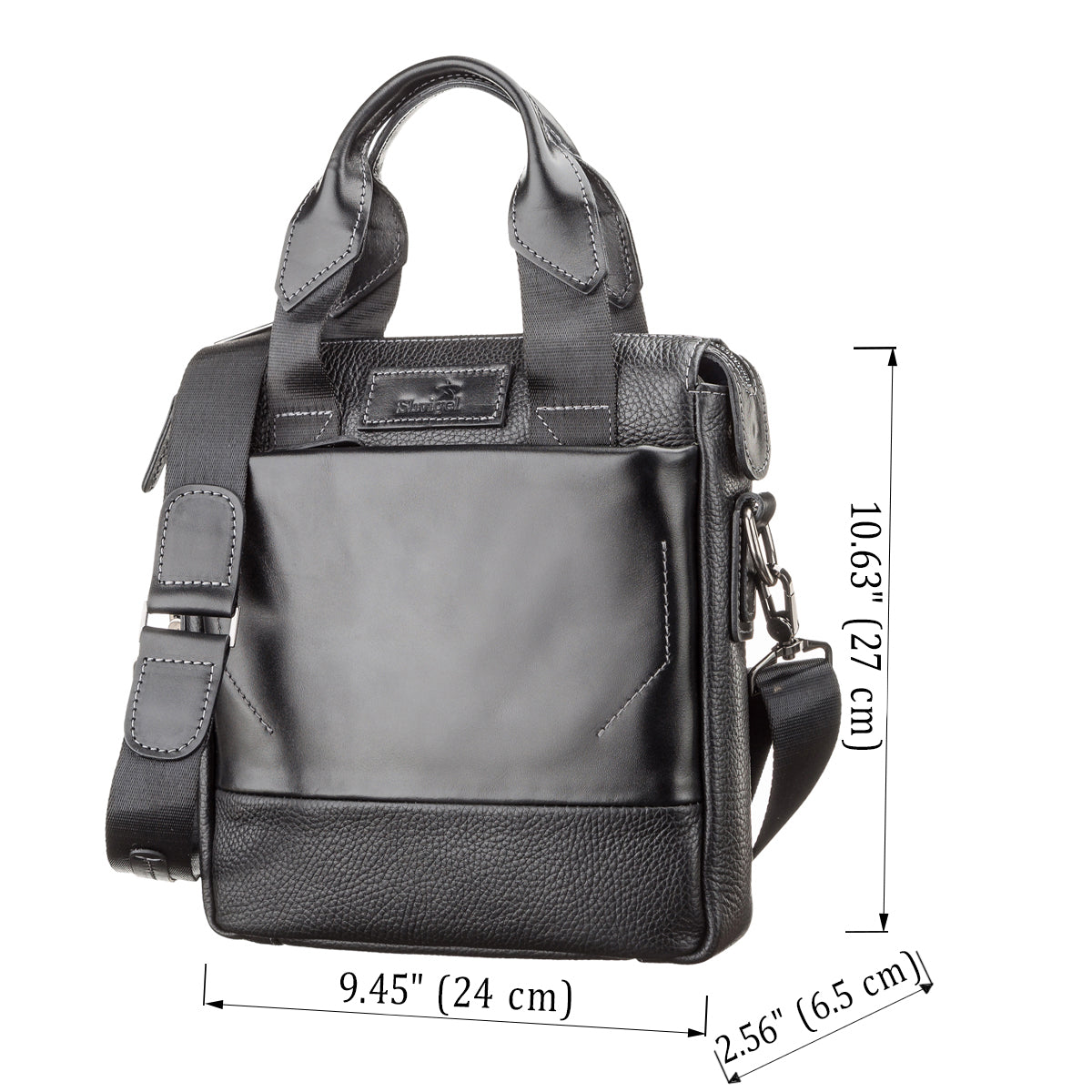 Men's Genuine Leather Bag SHVIGEL 11121 Black - Natural Leather, Ukrainian Craftsmanship