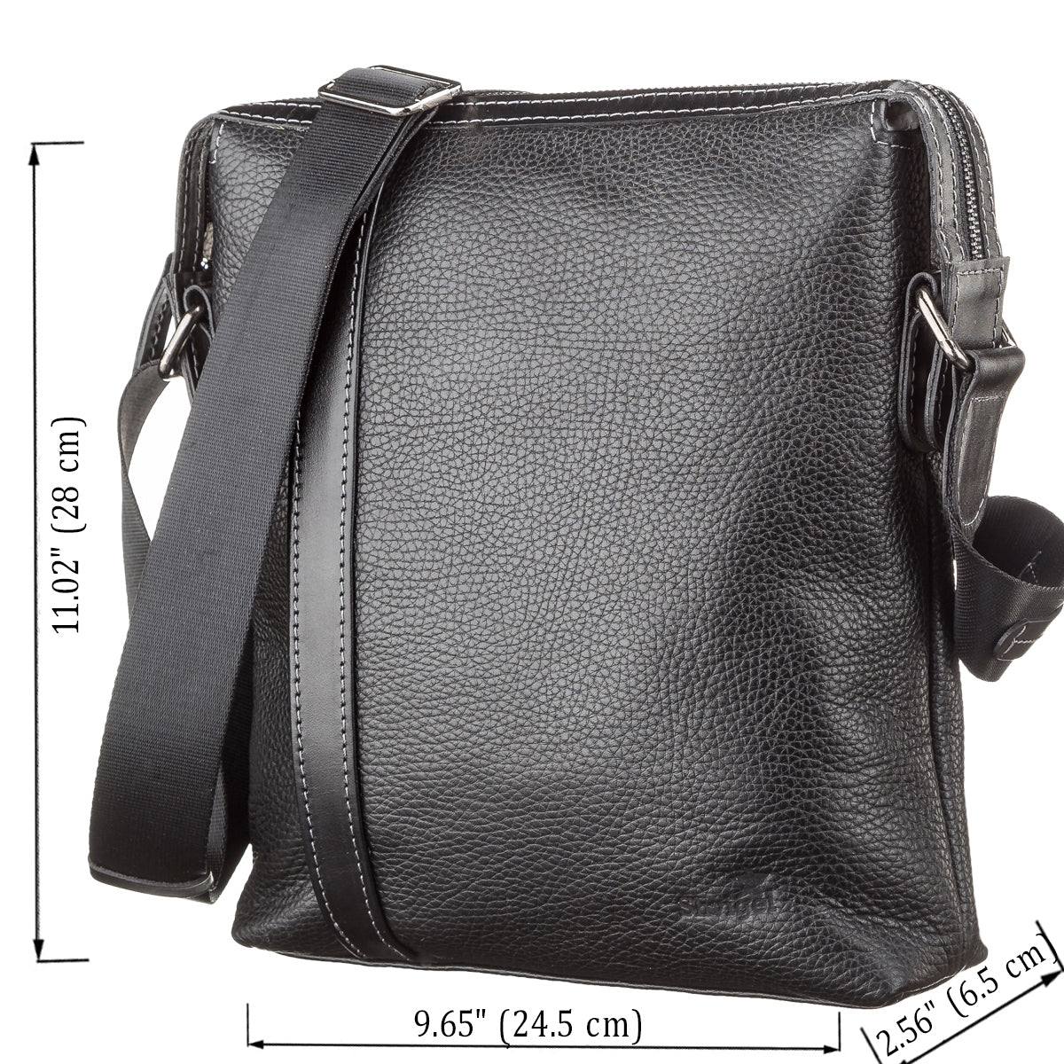 Men's Leather Bag SHVIGEL 11122 Black Genuine Leather, Premium Quality, Made in Ukraine