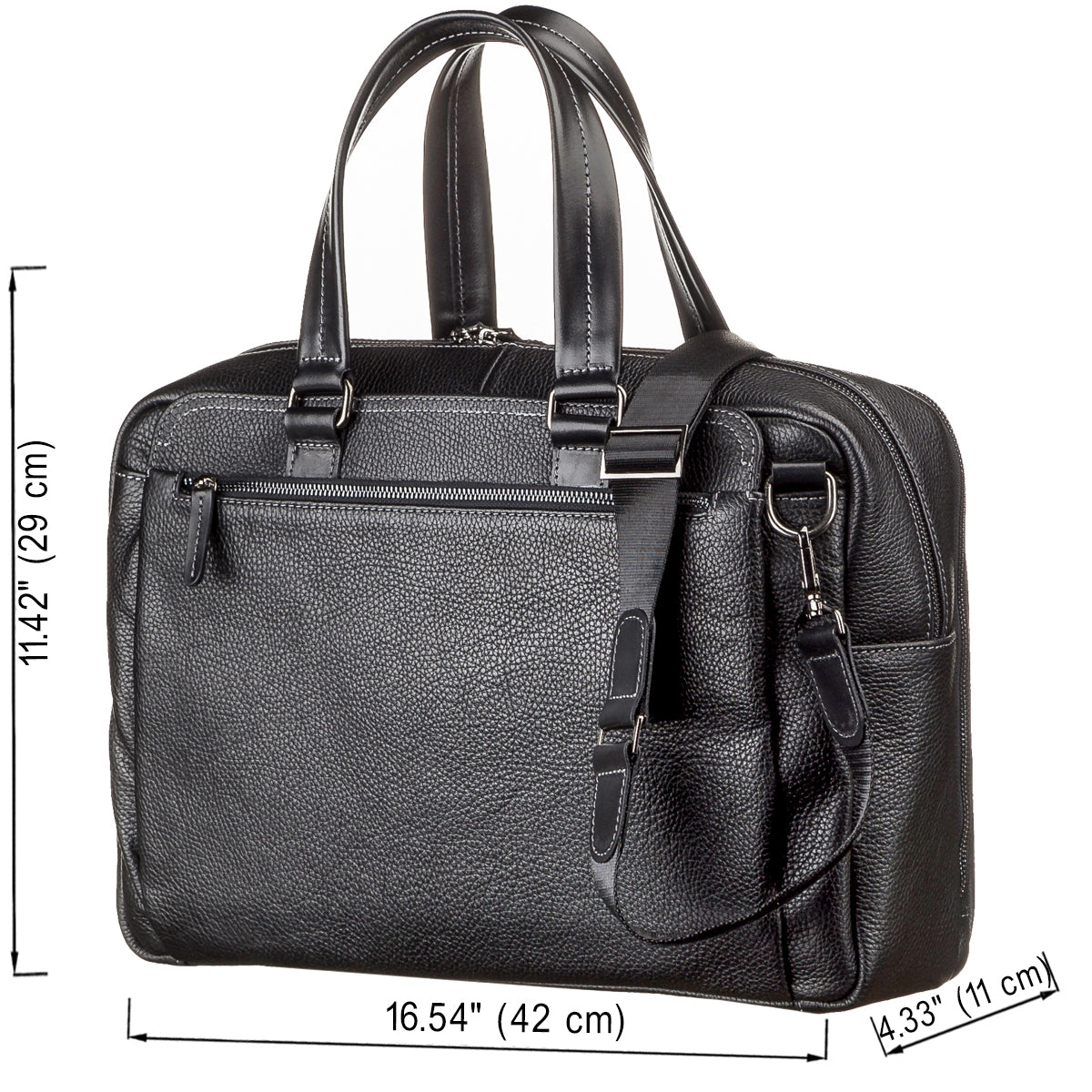 Men's Leather Bag SHVIGEL 11123 Black Genuine Leather Made in Ukraine