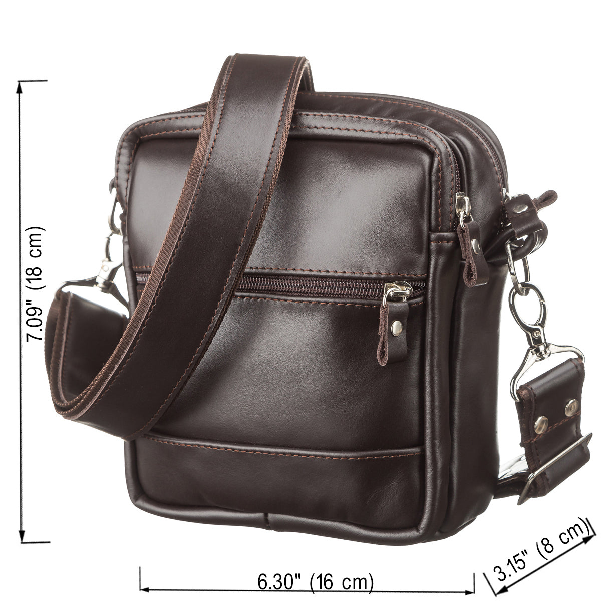 Men's Leather Bag SHVIGEL 11125 Brown Natural Leather Stylish Design Made in Ukraine