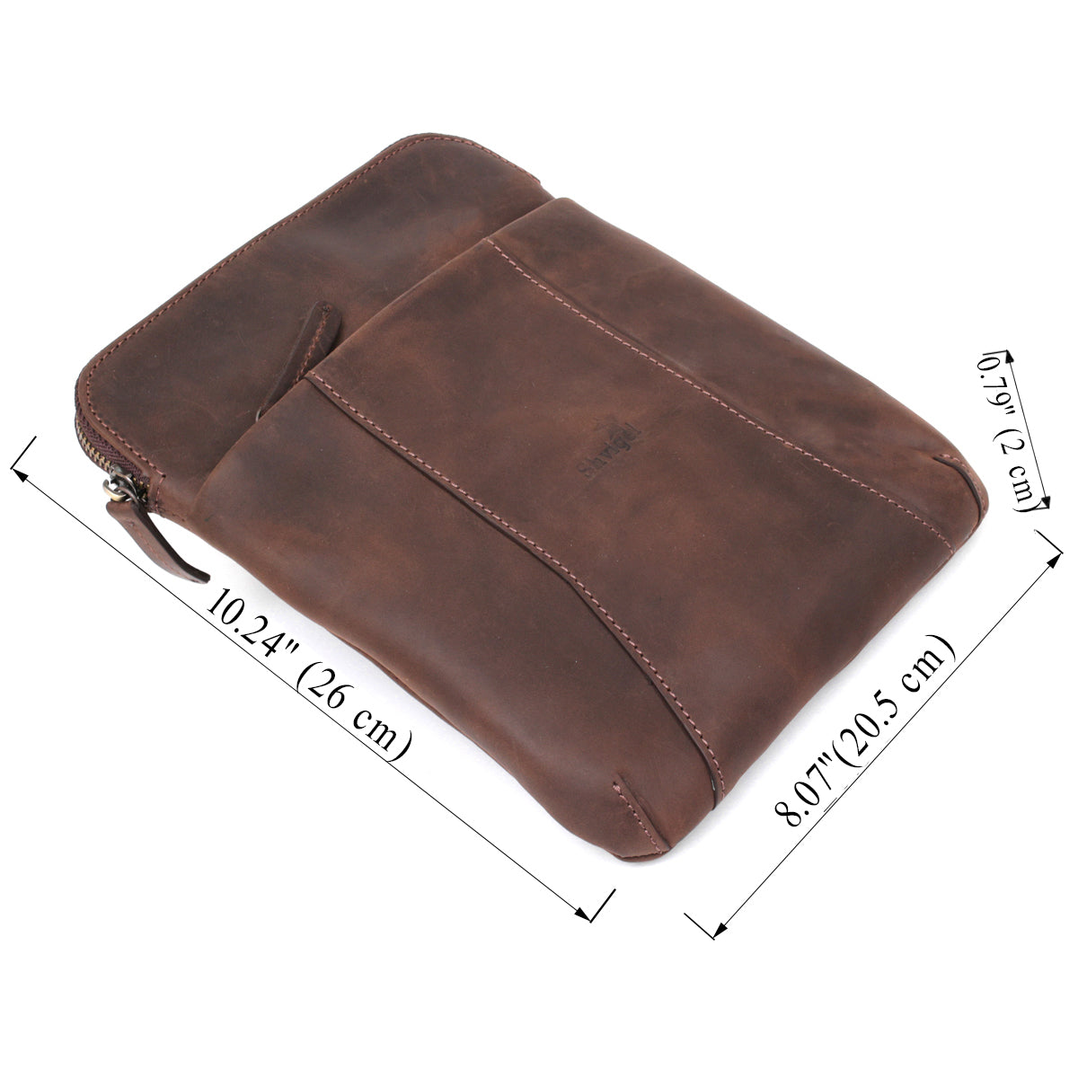 Stylish Men's Vintage Leather Messenger Bag SHVIGEL 11180 Brown, Genuine Leather