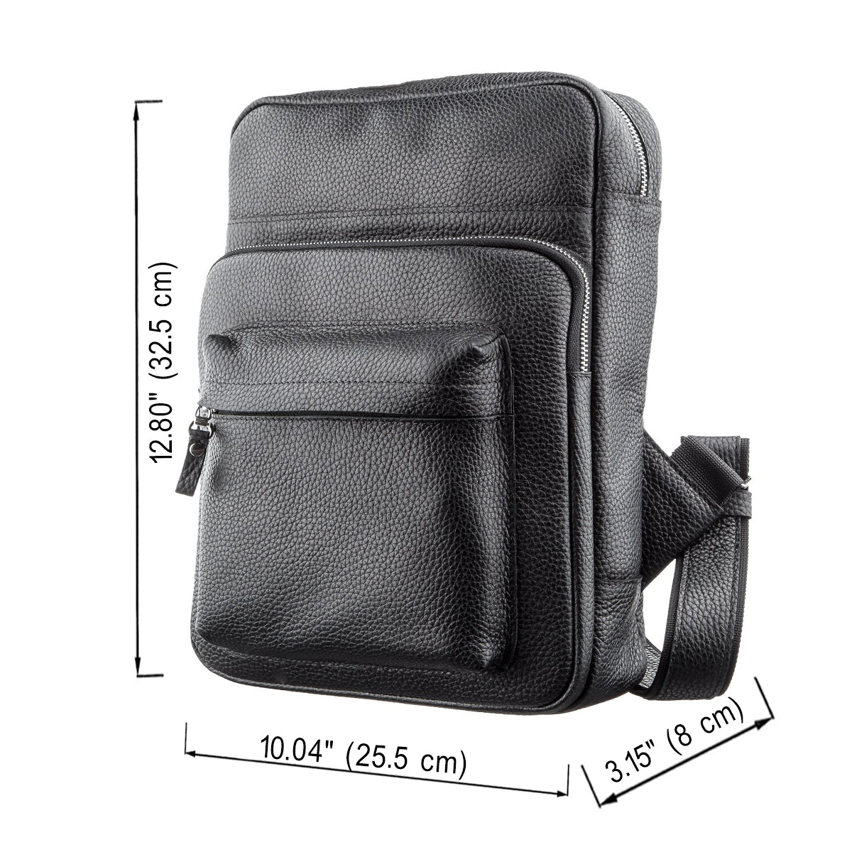 Leather Backpack SHVIGEL 11185 Black Crafted from Genuine Leather, Ukraine Made