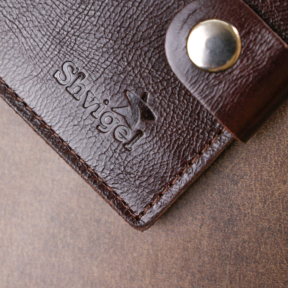 Universal Men's Wallet SHVIGEL 16464 Brown Genuine Leather from Ukraine