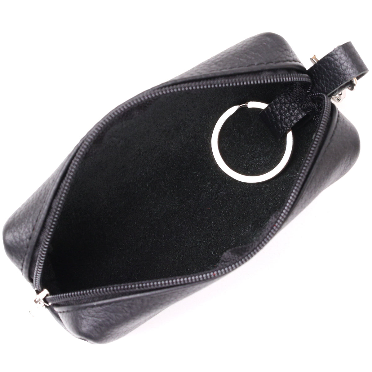 Leather Key Holder Tube SHVIGEL 16226 Black - Natural Leather Classic Design for Keys