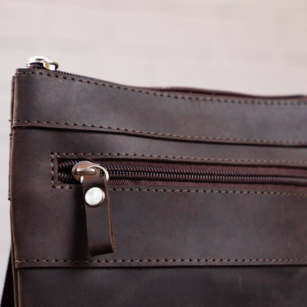 Leather Bag SHVIGEL 11018 Brown, Genuine Leather, Made in Ukraine, Stylish Design