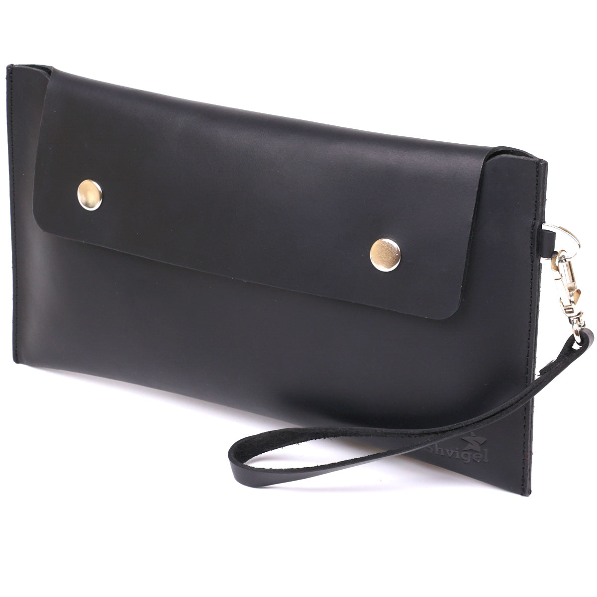 Unisex Matte Leather Travel Cosmetic Bag SHVIGEL 16426 Black Made in Ukraine