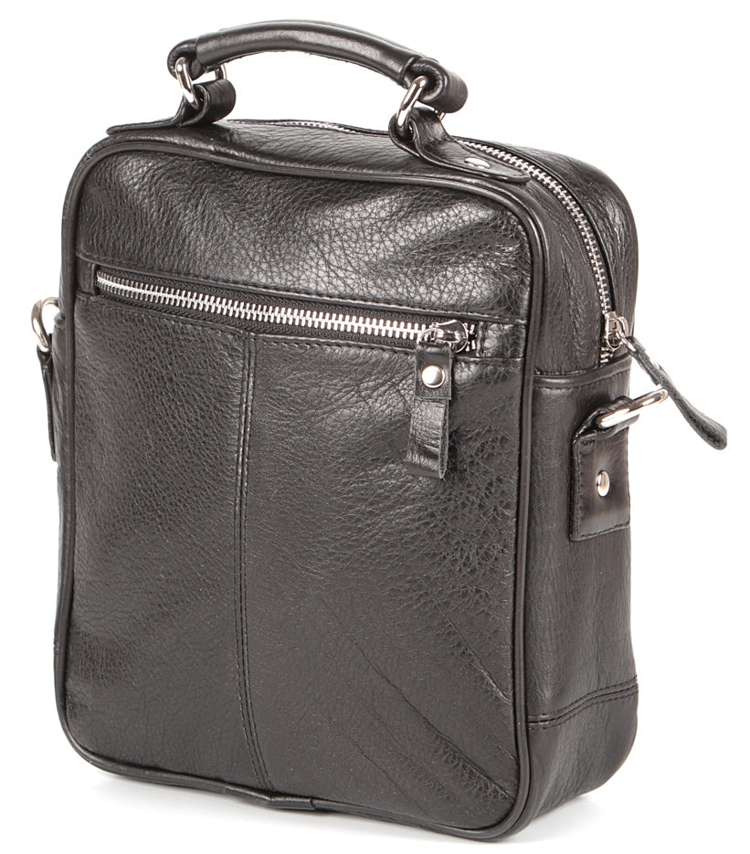 SHVIGEL Leather Bag 00875 High-Quality Black Genuine Leather Ukraine Crafted