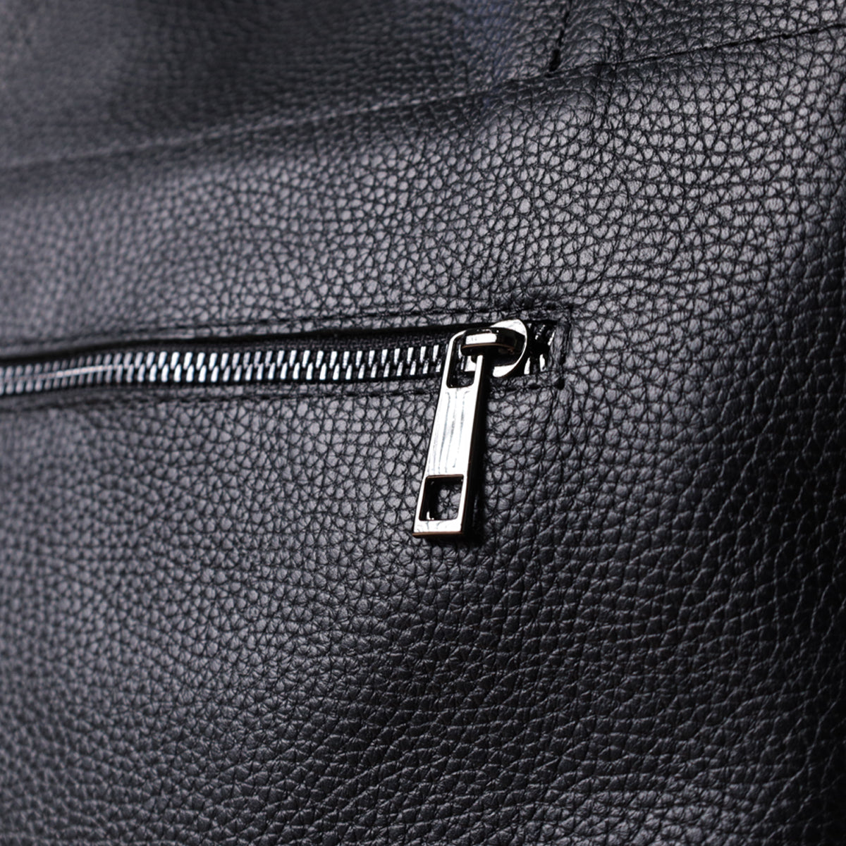 Comfortable Black Leather Shopper Bag SHVIGEL 22845 Made in Ukraine