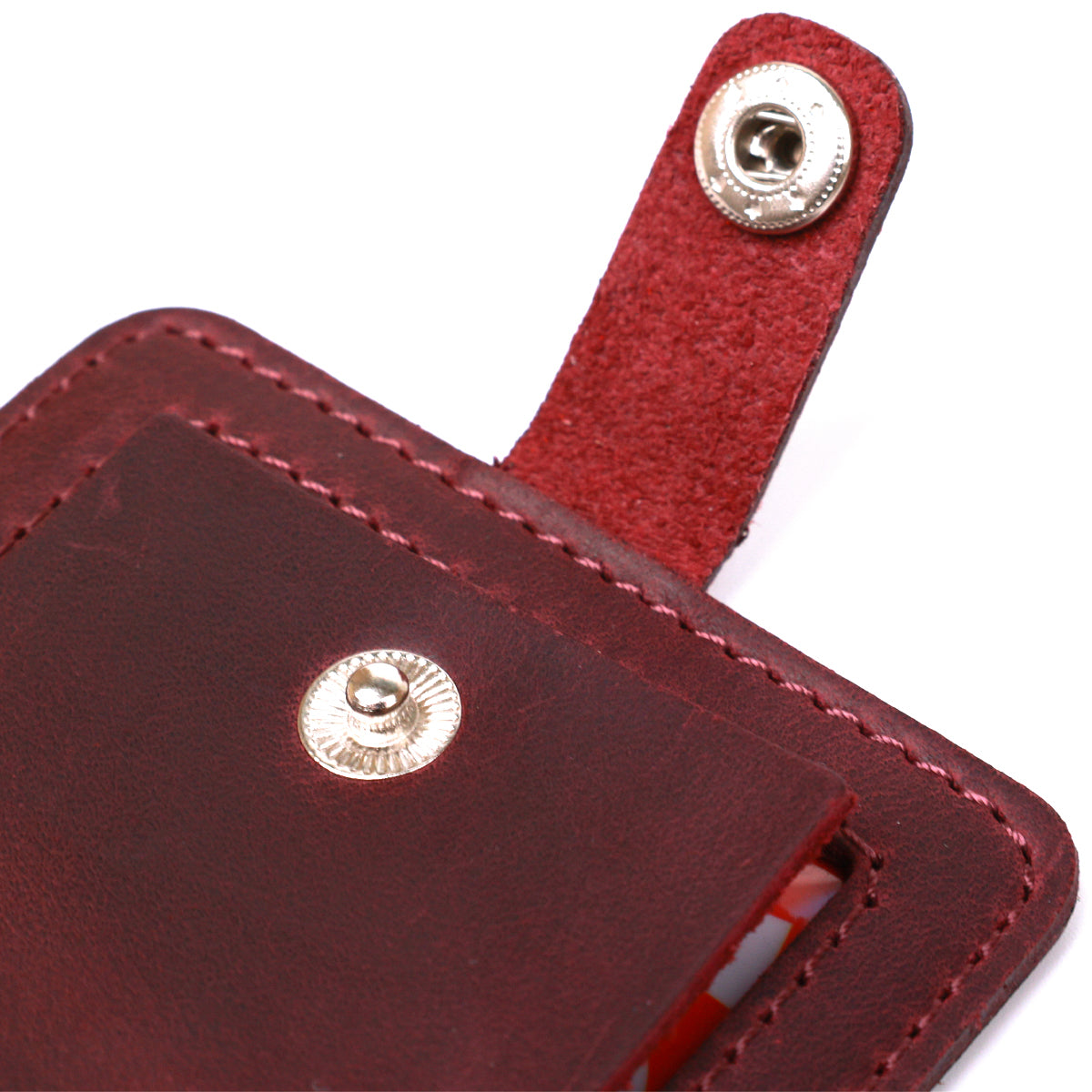 Vintage Matte Leather Luggage Tag SHVIGEL 16558 Burgundy Natural Leather