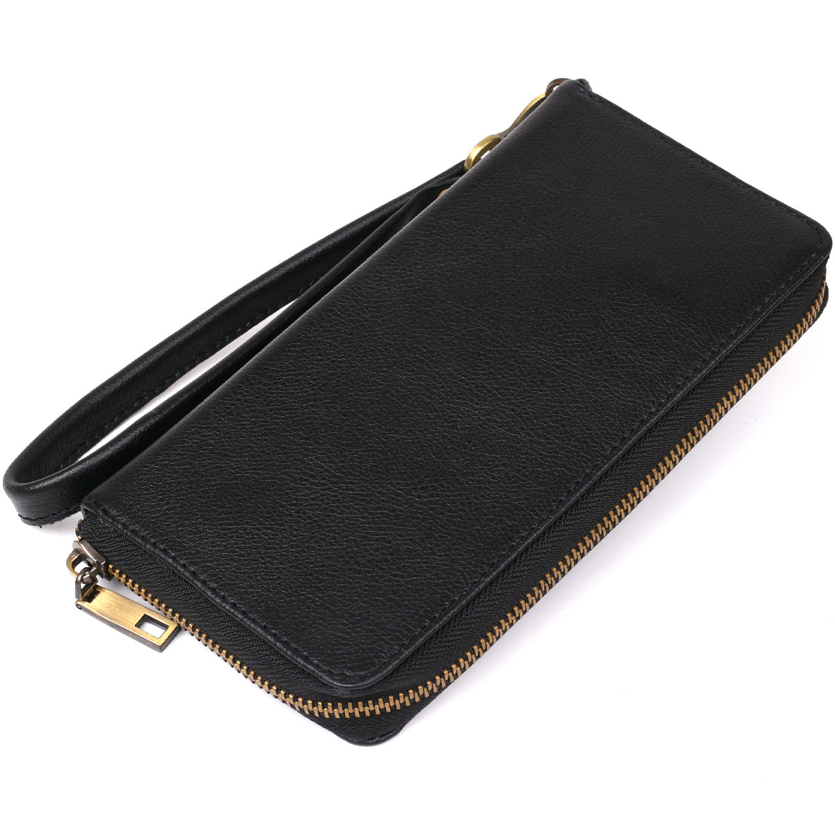 Men's Horizontal Leather Clutch SHVIGEL 19123 Black Natural Leather Material