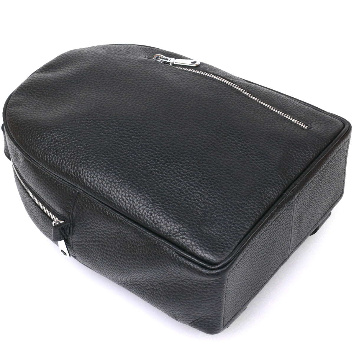 Compact Women's Backpack SHVIGEL 16317 Natural Leather Black Color Stylish Design