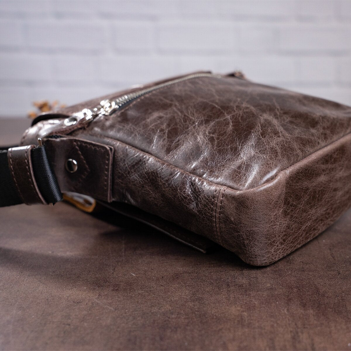 Genuine Leather Bag SHVIGEL 00979 Brown - Made in Ukraine, Stylish & Durable