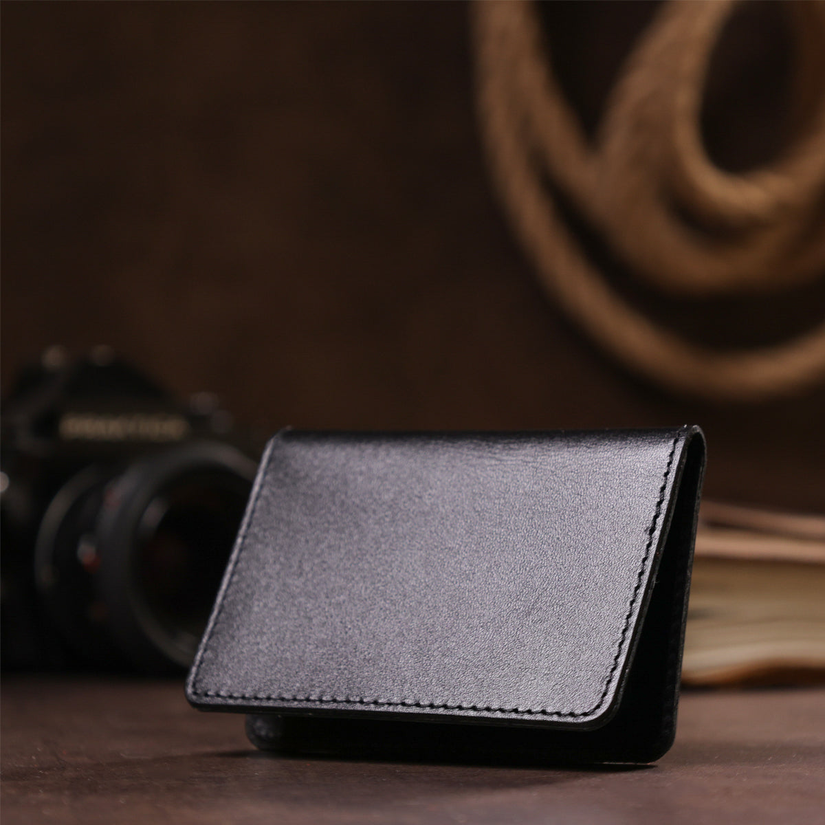 Leather Driver's License Cover SHVIGEL 13968 Black Natural Leather Made in Ukraine