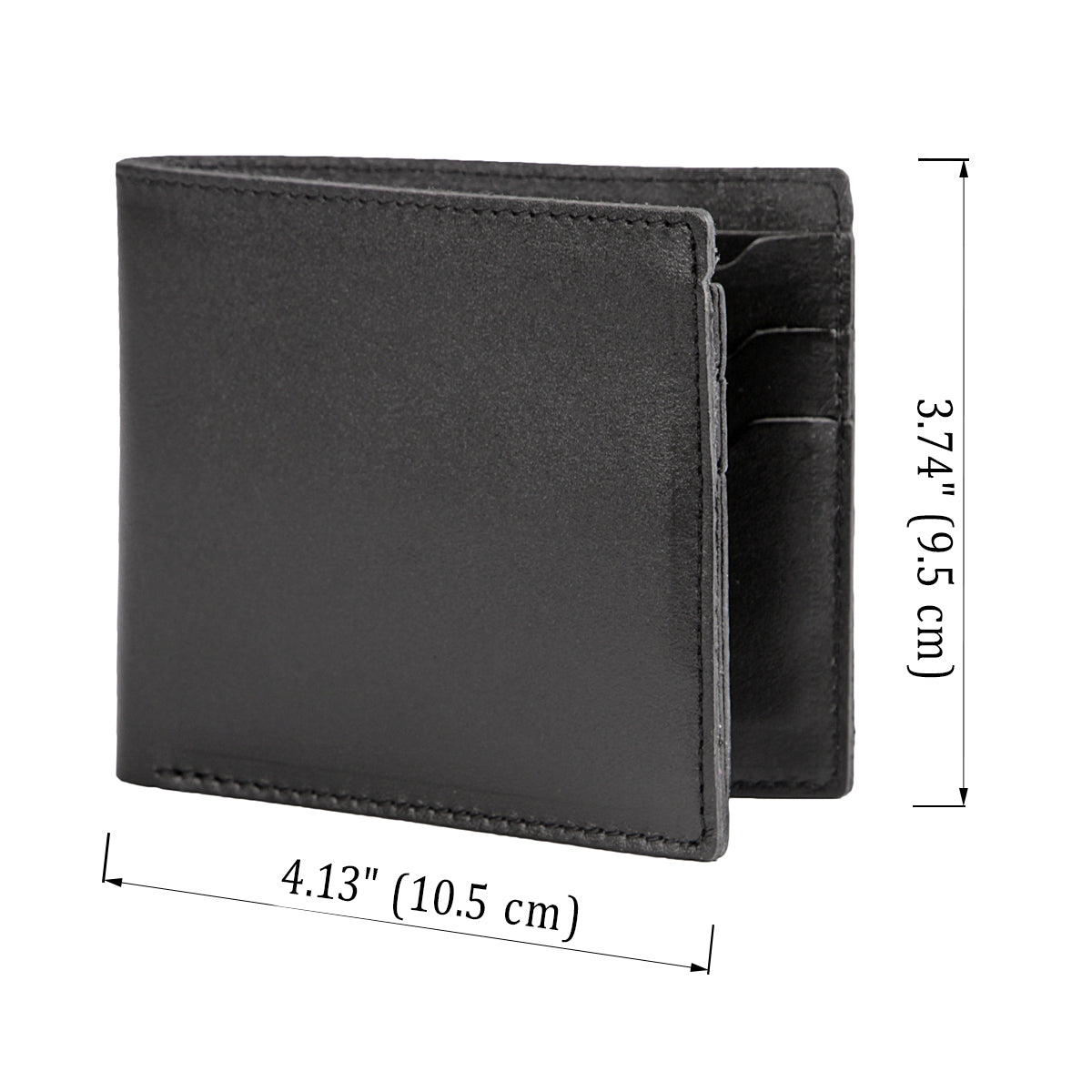 Leather Wallet SHVIGEL 13790 Black Genuine Leather Handmade in Ukraine