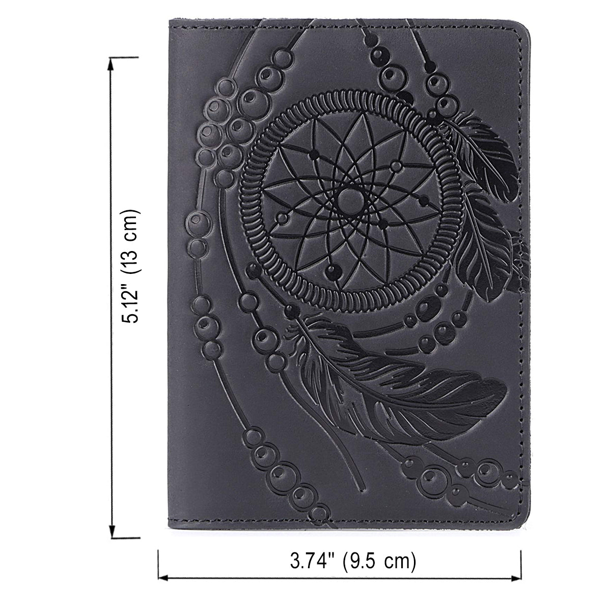 Passport Cover SHVIGEL 13837 Black Genuine Leather Handmade from Ukraine