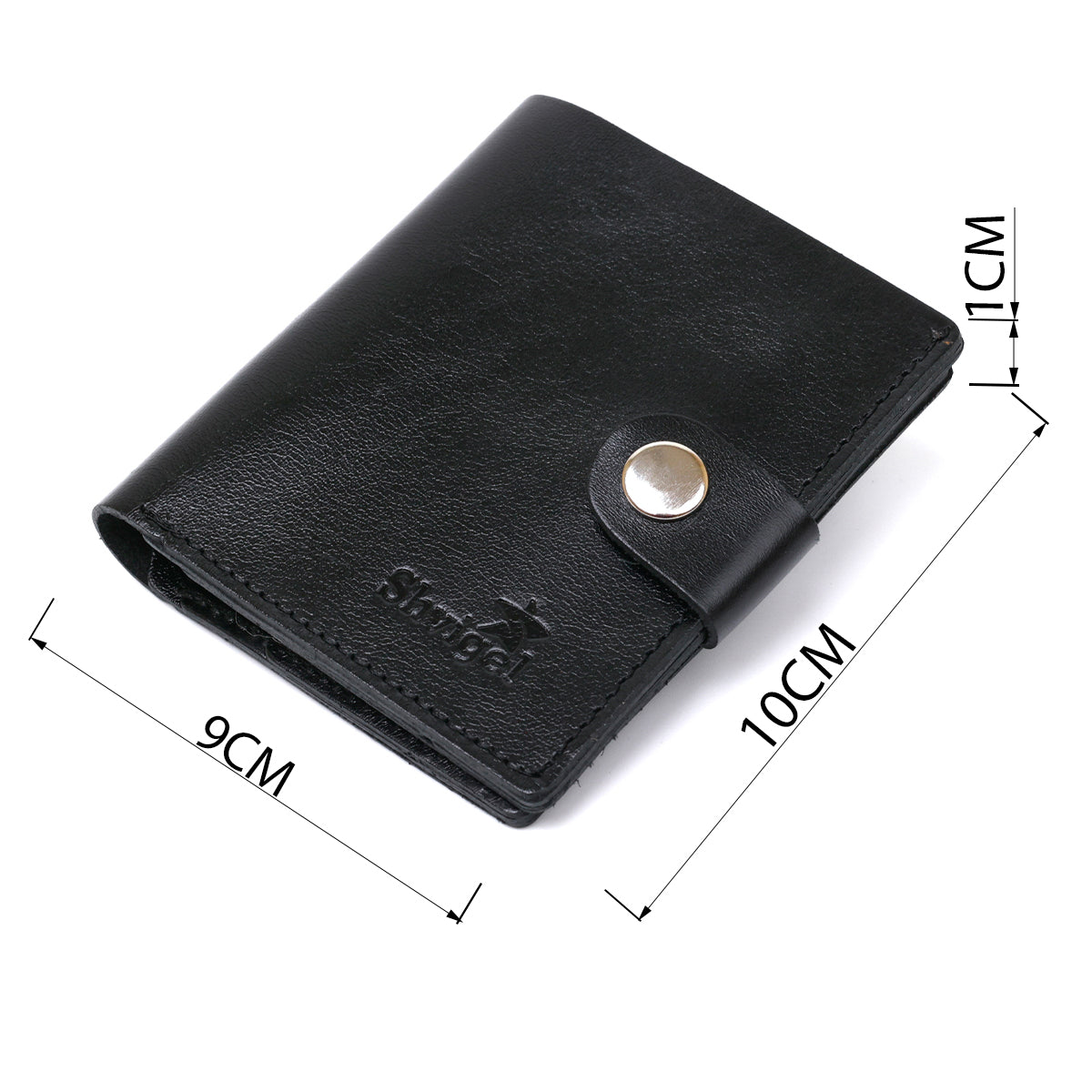 Men's Practical Wallet SHVIGEL 16502 Black Genuine Leather Ukrainian Craftsmanship