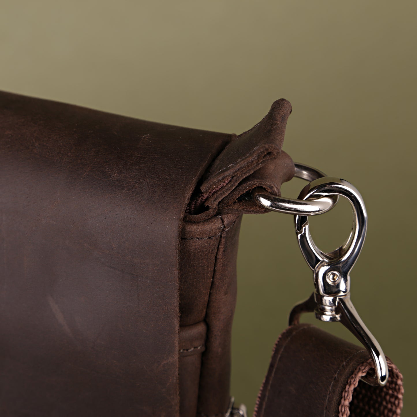 Leather Bag SHVIGEL 00999 Brown Natural Leather Handmade in Ukraine
