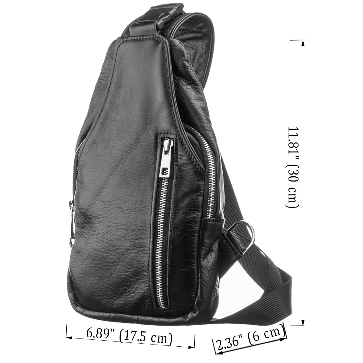 Men's Leather Bag SHVIGEL 13903 Black Genuine Leather Made in Ukraine