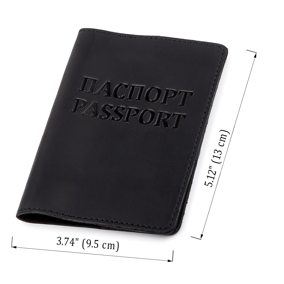 Leather Passport Cover SHVIGEL 13917 Black Genuine Leather for Passport Protection