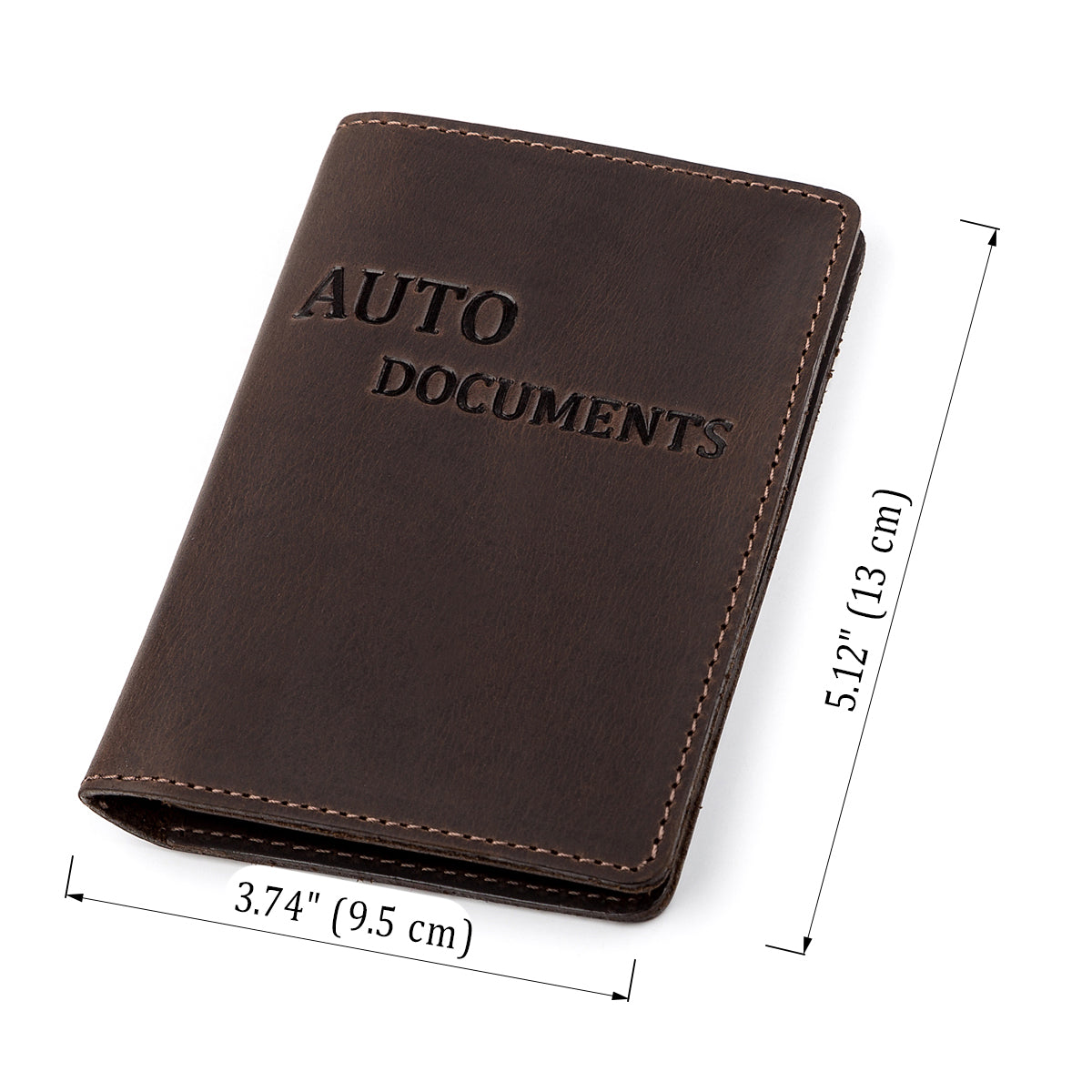 Leather Auto Document Holder SHVIGEL 13922 Brown Natural Leather for Drivers