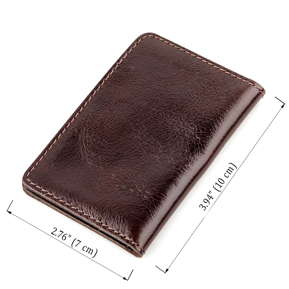 Leather ID Holder SHVIGEL 13945 Brown Natural Leather Made in Ukraine