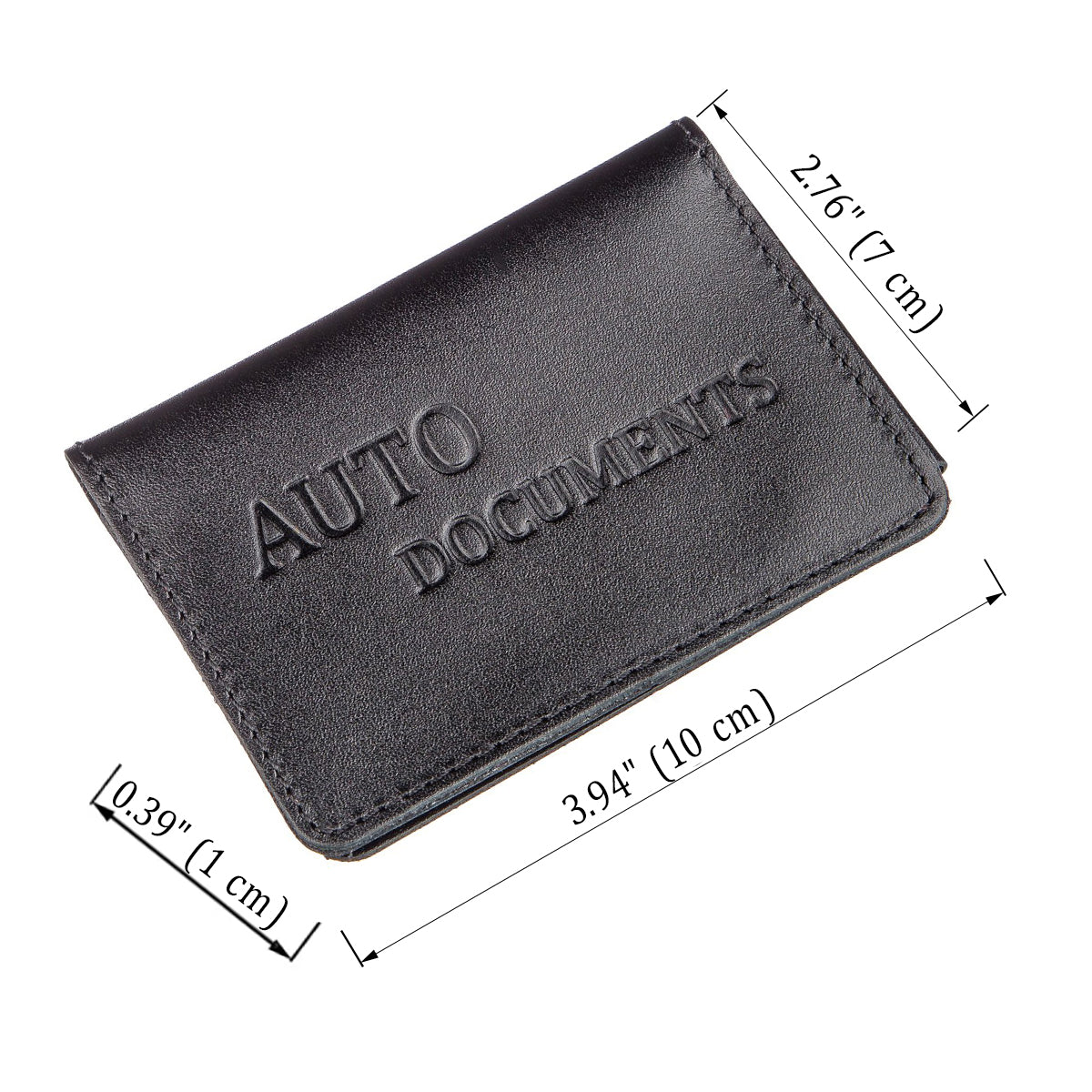 Leather Auto Document Holder with 3 Slots SHVIGEL 13966 Black for Drivers - Ukrainian Craftsmanship