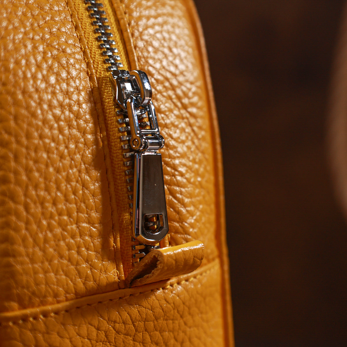 Bright Yellow Leather Women's Backpack SHVIGEL 16321 - Handmade in Ukraine