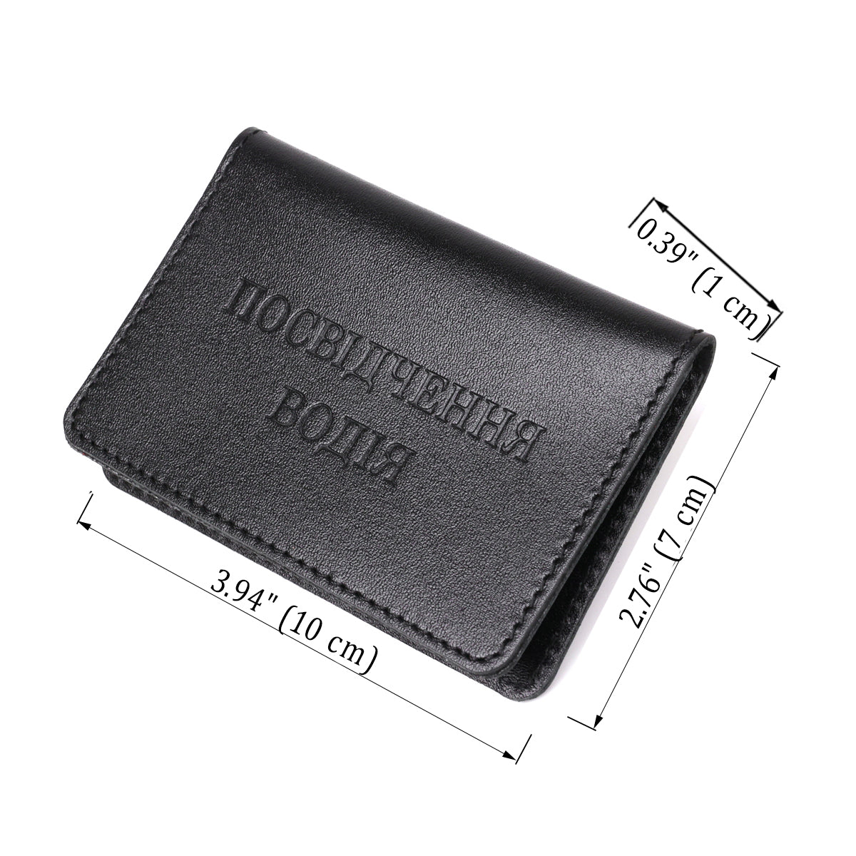 Leather Driver's License Cover SHVIGEL 13968 Black Natural Leather Made in Ukraine