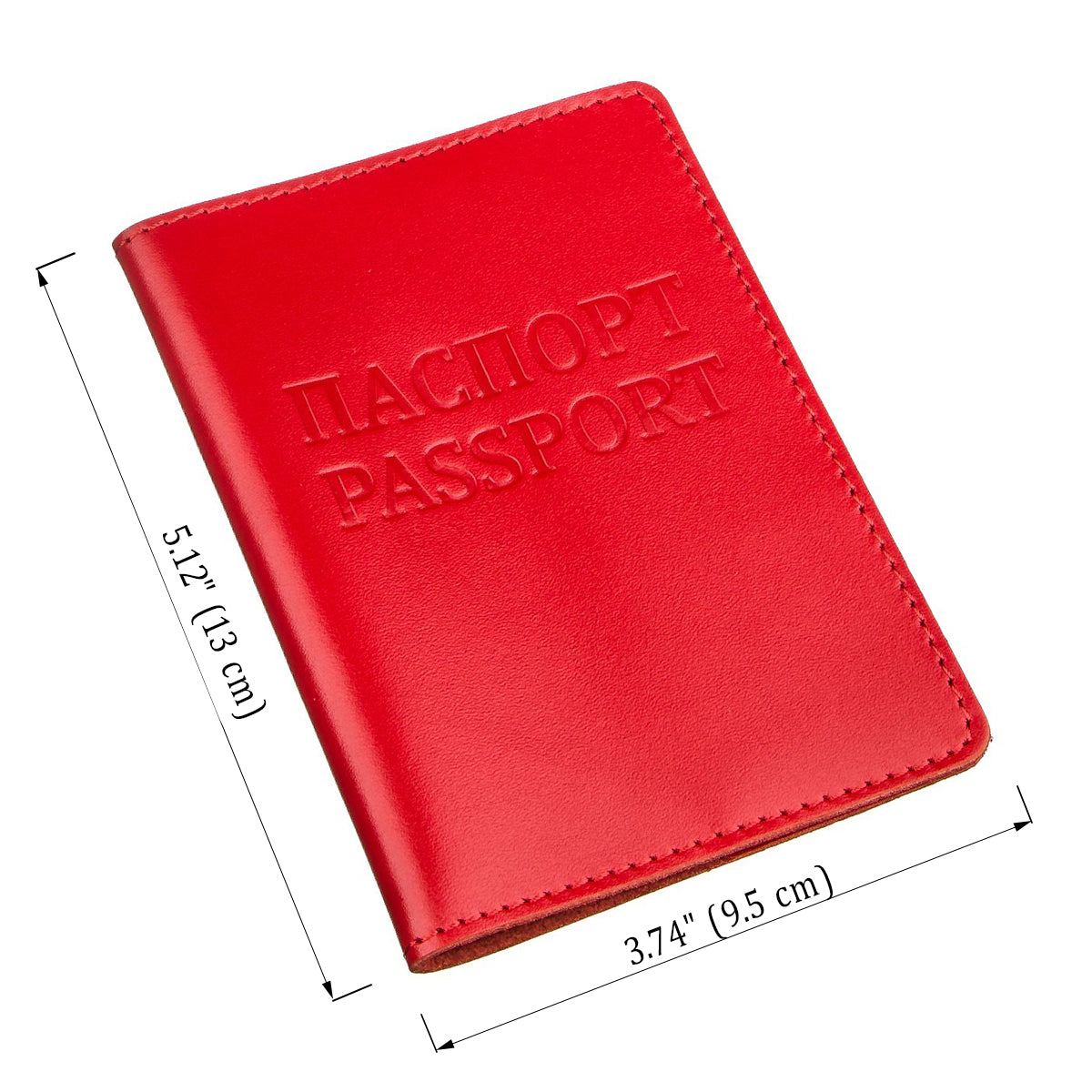 Genuine Leather Passport Cover SHVIGEL 13975 Red - Stylish and Durable Design
